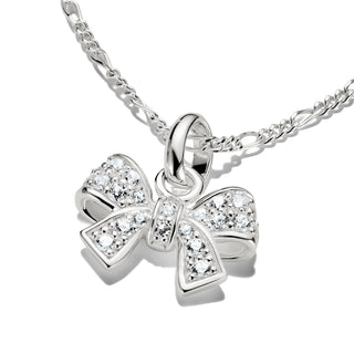 Thomas Sabo Elegant Sterling Silver Crystal Bow Charm
