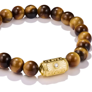 Thomas Sabo Elyndra 18k Gold Plated Bead Bracelet with Tigers Eye