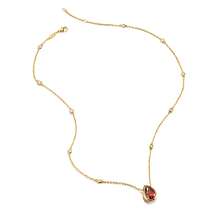 Thomas Sabo Elyndra 18k Gold Plated Drop Necklace Red Zirconia