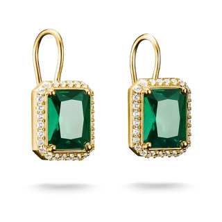 Thomas Sabo Elyndra 18k Gold Plated Earrings with Green Octagonal Stones