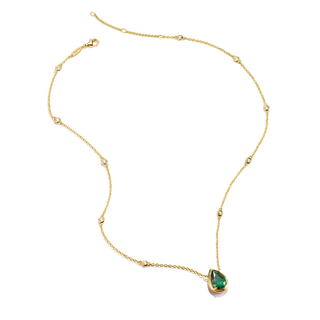 Thomas Sabo Elyndra 18k Gold Plated Necklace with Green Teardrop