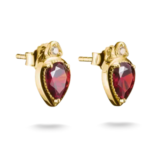 Thomas Sabo Elyndra 18k Gold Plated Stud Earrings with Red Stones