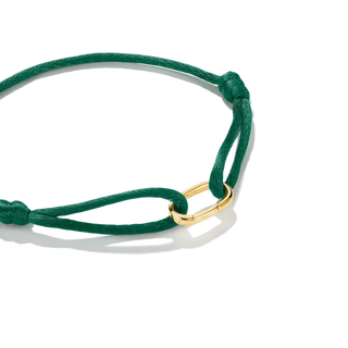Thomas Sabo Elyndra 18k Gold Plated Textile Bracelet Green Connect