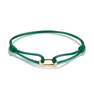 Thomas Sabo Elyndra 18k Gold Plated Textile Bracelet Green Connect