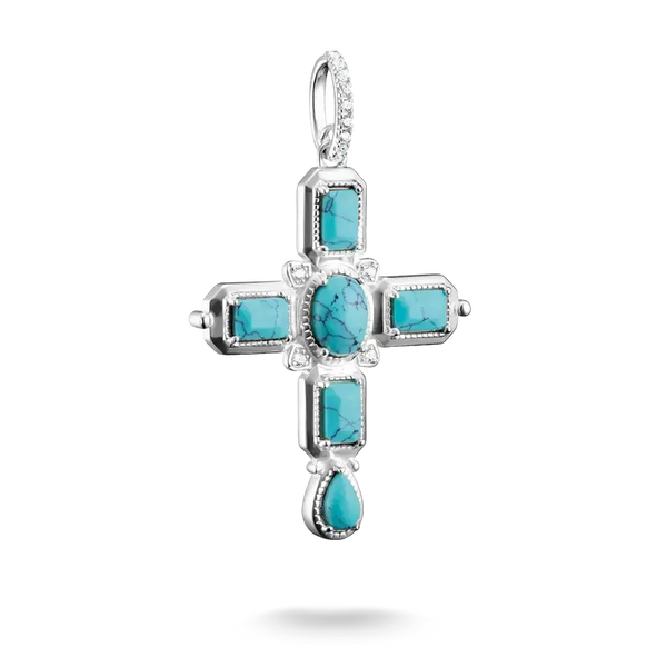 Thomas Sabo Elyndra Silver Cross Pendant with Imitation Turquoise