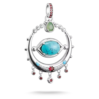 Thomas Sabo Elyndra Silver Eye Amulet Pendant Imitation Turquoise