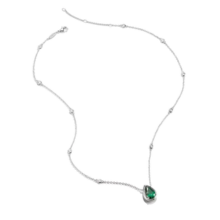 Thomas Sabo Elyndra Silver Necklace with Green Teardrop Stone