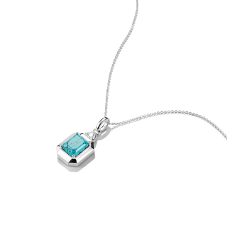 Thomas Sabo Elyndra Silver Necklace with Imitation Turquoise Octagon Pendant