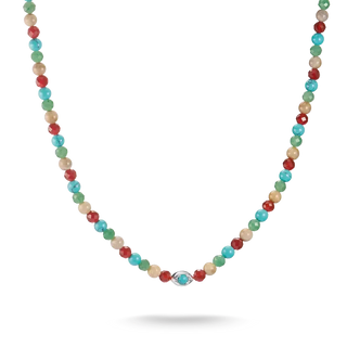 Thomas Sabo Elyndra Silver Necklace with Multicolored Beads