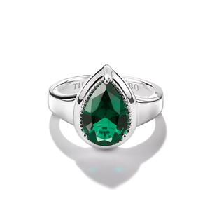 Thomas Sabo Elyndra Silver Ring With Green Glass-Ceramic Stone