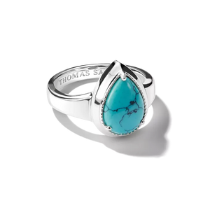 Thomas Sabo Elyndra Silver Ring with Imitation Turquoise Teardrop