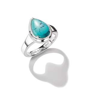Thomas Sabo Elyndra Silver Ring with Imitation Turquoise Teardrop