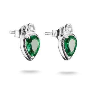 Thomas Sabo Elyndra Silver Stud Earrings Green Teardrop Stones