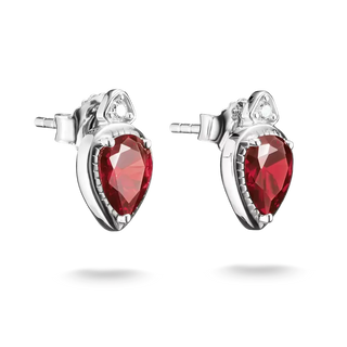Thomas Sabo Elyndra Silver Stud Earrings Red Teardrop Zirconia