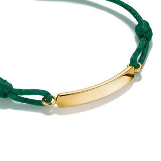 Thomas Sabo Engravable Dark Green Textile Bracelet