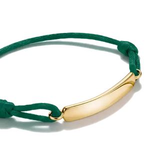 Thomas Sabo Engravable Dark Green Textile Bracelet