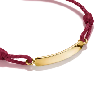 Thomas Sabo Engravable Dark Red Textile Bracelet