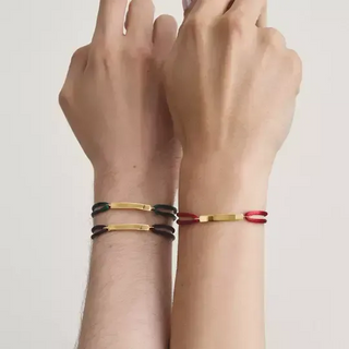 Thomas Sabo Engravable Dark Red Textile Bracelet