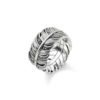 Thomas Sabo Feather Pavé Sterling Silver Ring