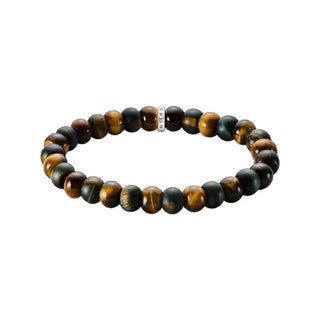 Thomas Sabo Gold Brown & Blue Gold Tiger Eye Beaded Bracelet
