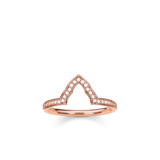 Thomas Sabo Gold Plated Rose Gold Zirconia Ring