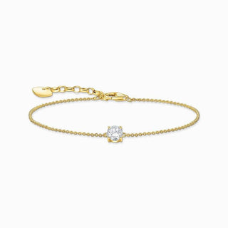 Thomas Sabo Gold-plated Bracelet with Round White Stone