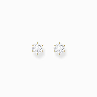 Thomas Sabo Gold-plated Ear Studs with White Zirconia in Brilliant Cut