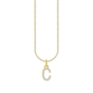 Thomas Sabo Gold-plated Necklace with Letter C & White Stones