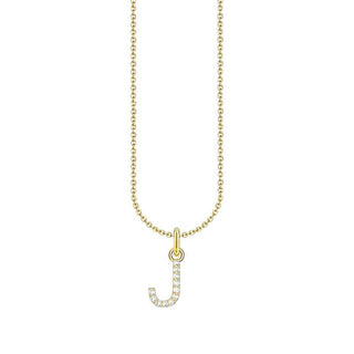 Thomas Sabo Gold-plated Necklace with Letter J & White Stones