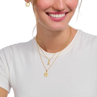 Thomas Sabo Gold-plated Necklace with Letter T & White Stones
