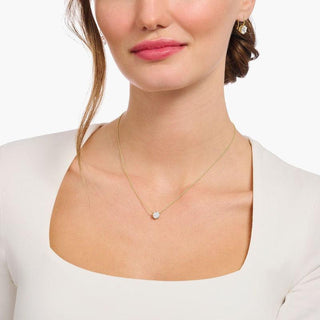 Thomas Sabo Gold-plated Necklace with Round White Stone
