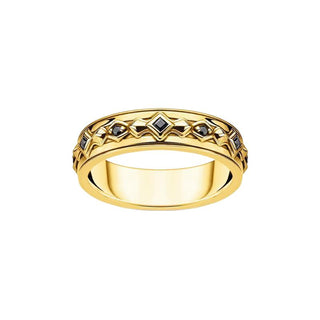 Thomas Sabo Golden Ring with Black Zirconia Stones
