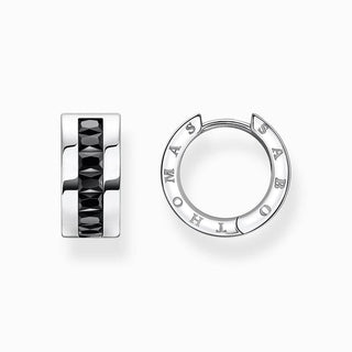 Thomas Sabo Hoop Earrings with Black Stones - PavÃ© Silver