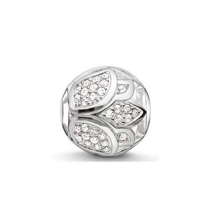 Karma Silver Pave Lotus Blossom Bead