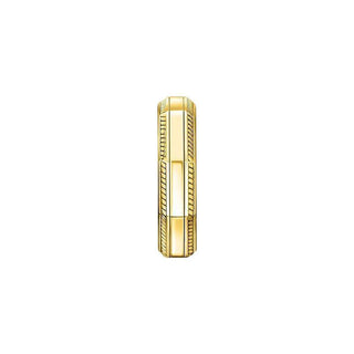 Thomas Sabo angular men's ring in 18k yellow gold-plated sterling silver with intricate cord detailing.