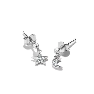 THOMAS SABO Moon and Star Zirconia Stud Earrings