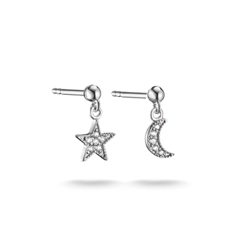 THOMAS SABO Moon and Star Zirconia Stud Earrings