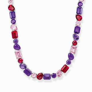 Thomas Sabo Necklace - Choker - Red, Violet And Pink Zirconia Stones