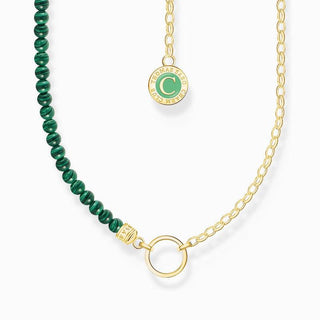 Thomas Sabo Necklace with Green Beads Yellow-Gold Plated