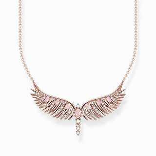 Thomas Sabo Necklace Phoenix Wing With Pink Stones Rose Gold