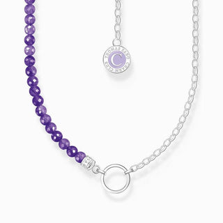 Thomas Sabo Necklace with Violet Imitation Amethyst Beads Silver