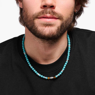 Thomas Sabo Necklace with Turquoise Beads and Tiger's Eye Beads