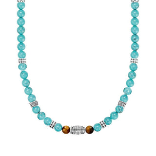 Thomas Sabo Necklace with Turquoise Beads and Tiger's Eye Beads