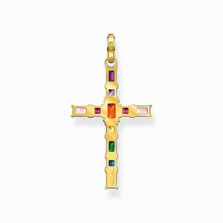 Thomas Sabo Pendant Cross Colourful Stones Gold