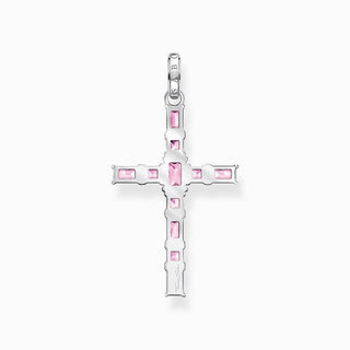 Thomas Sabo Pendant Cross with Pink Stones Silver