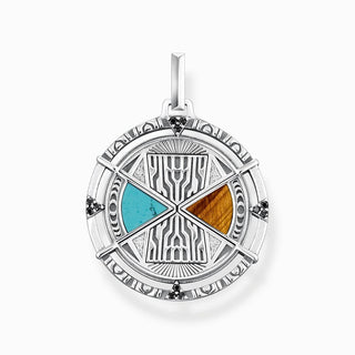 Thomas Sabo Pendant - Lucky Charm - Tiger's Eye And Turquoise - Silver
