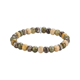 Thomas Sabo Polished Labradorite & Crocodile Jasper Beaded Bracelet