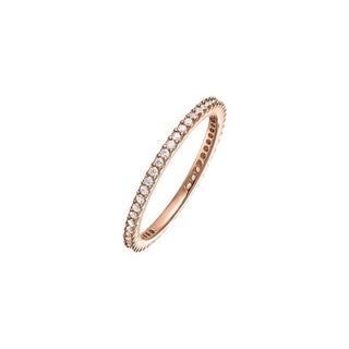 Delicate Thomas Sabo midi ring in 18k rose gold plating with sparkling white zirconia stones.