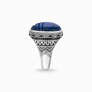 Thomas Sabo Ring - Blue Scarab - Blackened Silver