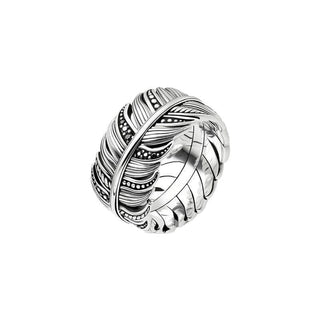 Thomas Sabo Ring - Feather Pave - Blackened Silver
